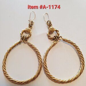 1 Pair of Gold Earrings, item #A-1174, .wt 17 grams.